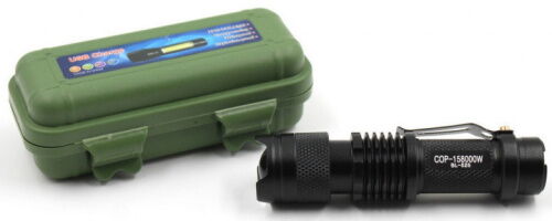 Фонарик тактический ручной HLV аккумуляторный в футляре с зарядкой от USB POLICE BL-525 Black (112070) фото в интернет магазине WiseSmart.com.ua