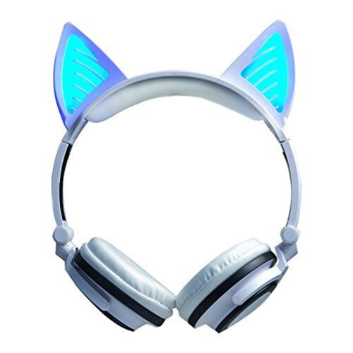 Bluetooth наушники LINX BL108A с кошачьими ушками LED Белые (SUN0480) фото в интернет магазине WiseSmart.com.ua