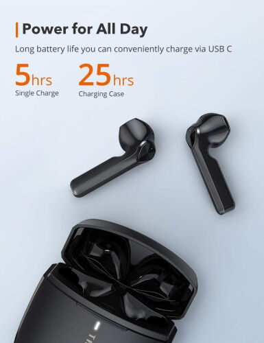 Наушники TaoTronics SoundLiberty TWS Earbuds IPX8 Waterproof Black (TT-BH092) фото в интернет магазине WiseSmart.com.ua