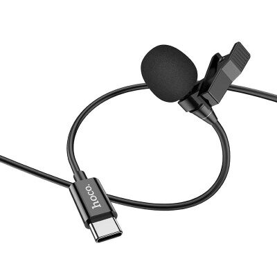 Микрофон петличный HOCO Type-C Lavalier microphone L14, 2 м, черный фото в интернет магазине WiseSmart.com.ua