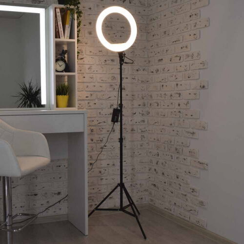 Студийная 360° светодиодная LED лампа со штативом и зеркалом XPRO LIVE LIGHT A3649 фото в интернет магазине WiseSmart.com.ua