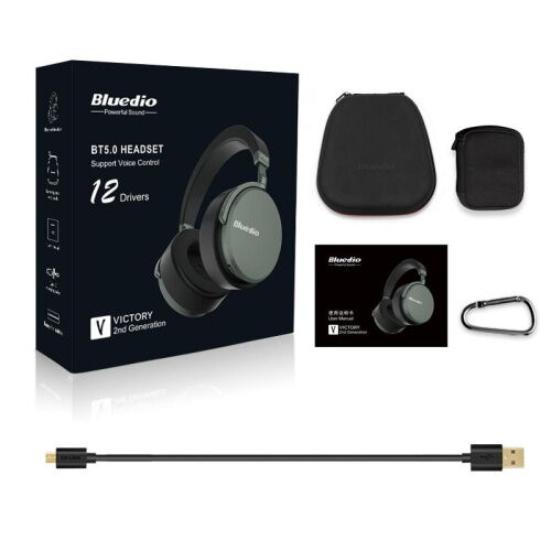 Беспроводные Bluetooth наушники Bluedio V2 с 12 динамиками Черный (hpblv2bl) фото в интернет магазине WiseSmart.com.ua