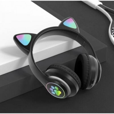 Беспроводные Bluetooth наушники с ушками Cat Ear VZV-23M/ 7805 с LED подсветкой фото в интернет магазине WiseSmart.com.ua