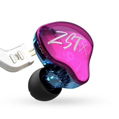 Гибридные наушники KZ ZST X со съемным кабелем (Фиолетовый) фото в интернет магазине WiseSmart.com.ua