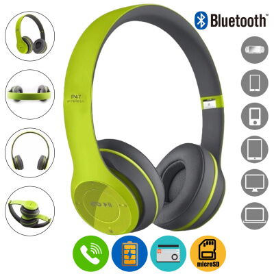 Беспроводные наушники Bluetooth Wireless Headset MDR P47 Black гарнитура для ПК фото в интернет магазине WiseSmart.com.ua