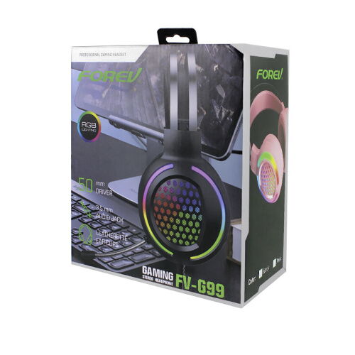 Наушники Проводные с микрофоном FOREV FV-G99 2х3.5 мм + USB Black фото в интернет магазине WiseSmart.com.ua