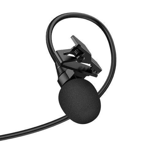 Микрофон петличный HOCO Lightning Lavalier microphone L14, 2 м, черный фото в интернет магазине WiseSmart.com.ua