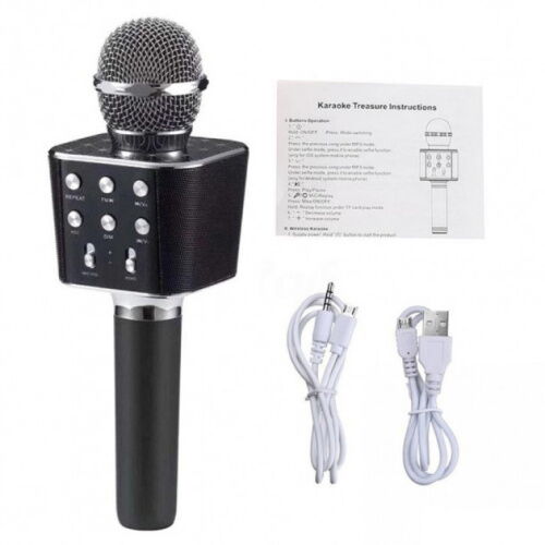 Микрофон караоке со встроенной колонкой Bluetooth FM, microSD, USB, AUX WSTER WS1688 Original Black (pst01126) фото в интернет магазине WiseSmart.com.ua