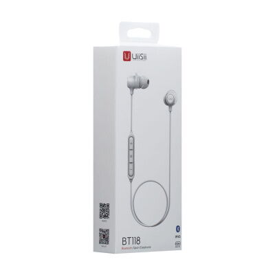 Беспроводная гарнитура UiiSii BT118 Bluetooth стерео наушники Белые фото в интернет магазине WiseSmart.com.ua