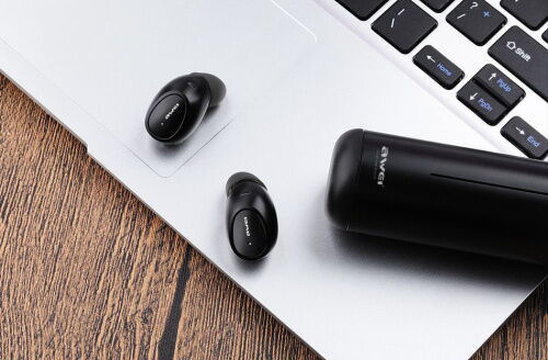 Беспроводные наушники Awei T5 Bluetooth с зарядным боксом Black (np2_00242) фото в интернет магазине WiseSmart.com.ua