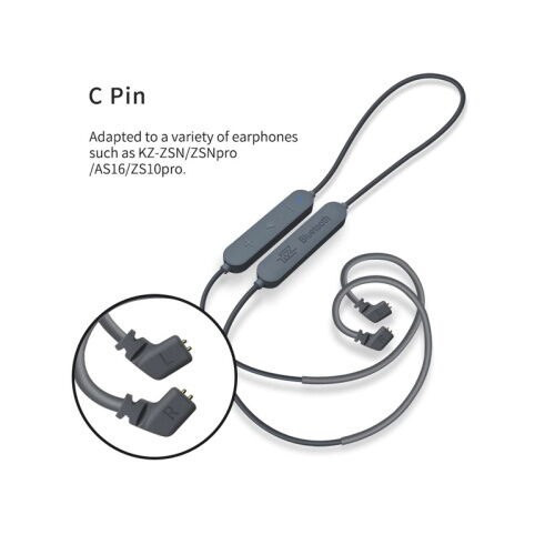 Bluetooth-адаптер KZ APTX-HD Bluetooth 5.0 cable upgrade Wire C pin Черный фото в интернет магазине WiseSmart.com.ua