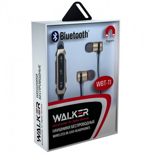Bluetooth-наушники Walker WBT-11 Золотой фото в интернет магазине WiseSmart.com.ua