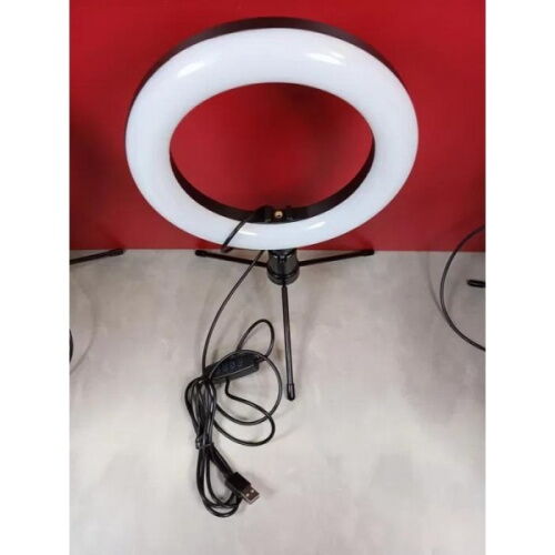 Набор блогера 4в1 Ring-fill-light Кольцевая лампа диаметром 20см с мини штативом+Микрофон петличка+Bluetooth Пульт фото в интернет магазине WiseSmart.com.ua