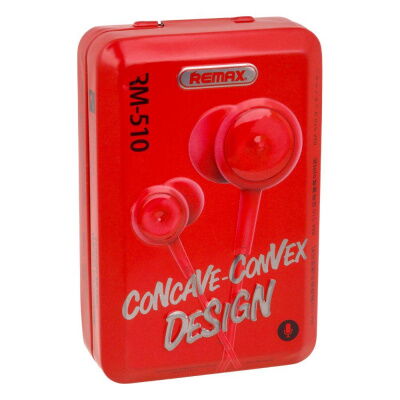 Вакуумные наушники Remax RM-510 гарнитура для телефона Красный фото в интернет магазине WiseSmart.com.ua