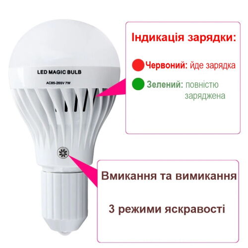 Лампа аварийного освещения с аккумулятором и пультом ДУ Nectronix EL-702 Е27 Теплый свет (100928) фото в интернет магазине WiseSmart.com.ua