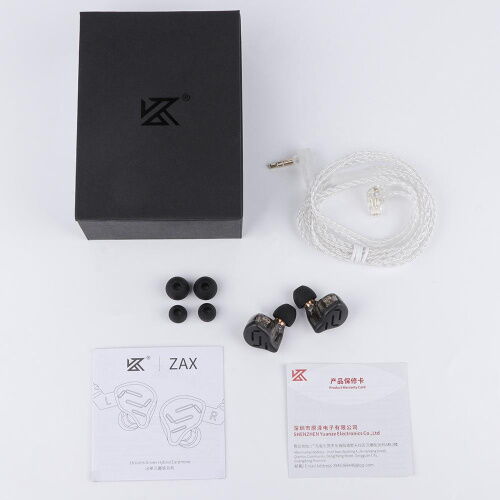 Гибридные наушники KZ ZAX с 16-ю драйверами (Черный) фото в интернет магазине WiseSmart.com.ua
