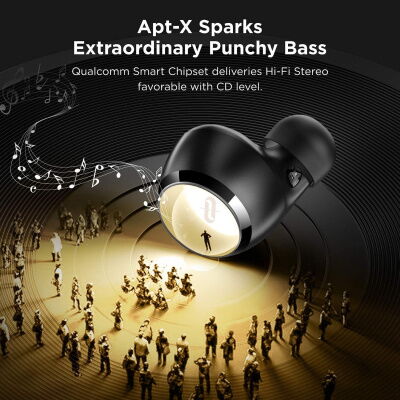 Беспроводные наушники TaoTronics Soundliberty 97 TWS in-Ear with AptX Stereo Bass Touch Control (TT-BH097) фото в интернет магазине WiseSmart.com.ua