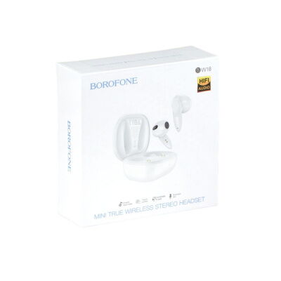 Беспроводные наушники Borofone BW18 Bluetooth V5.3 30/250mAh 4h LED индикатор White фото в интернет магазине WiseSmart.com.ua