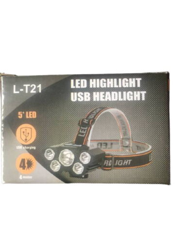 Фонарик налобный аккумуляторный Led L-T21 налобный фонарь 5 светодиодов с USB зарядкой фото в интернет магазине WiseSmart.com.ua