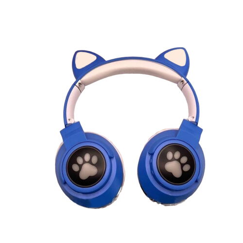 Детские беспроводные наушники кошачьи ушки CATear ME1-CE Синие фото в интернет магазине WiseSmart.com.ua