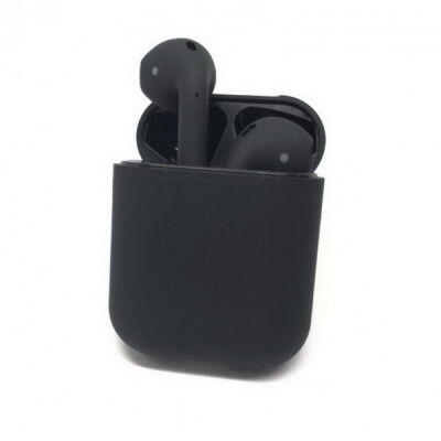 Беспроводные блютуз наушники i12 TWS с боксом для зарядки Black (au060-hbr) фото в интернет магазине WiseSmart.com.ua