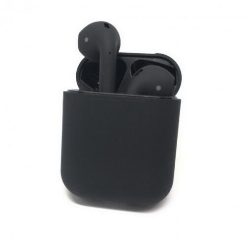 Беспроводные блютуз наушники i12 TWS с боксом для зарядки Black (au060-hbr) фото в интернет магазине WiseSmart.com.ua