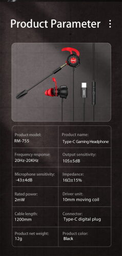 Наушники проводные игровые REMAX Lightning Gaming Headphone RM-750 Черные фото в интернет магазине WiseSmart.com.ua
