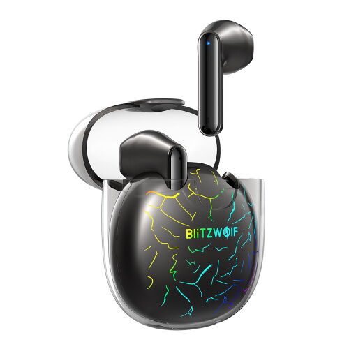 Беспроводные Bluetooth наушники BlitzWolf BW-FLB5 с низкой задержкой и RGB подсветкой (Черный) фото в интернет магазине WiseSmart.com.ua