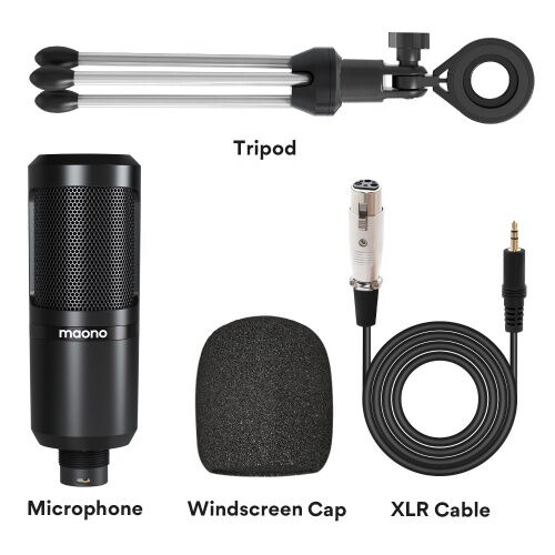 Студийный конденсаторный микрофон Maono AU-PM360TR (Черный) фото в интернет магазине WiseSmart.com.ua