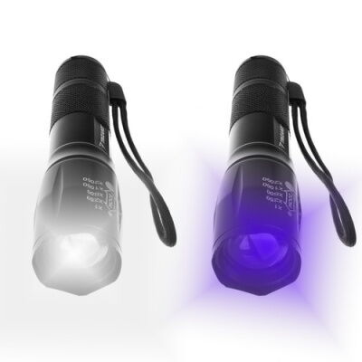 Фонарь ручной Bailong LED + ультрафиолет с Zoom Trizand 2 в 1 XPE UV L18367 в кейсе с аккумулятором 18650 (L1836) фото в интернет магазине WiseSmart.com.ua