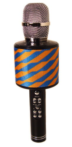 Караоке-микрофон портативный DM K-319, сине-желтый фото в интернет магазине WiseSmart.com.ua