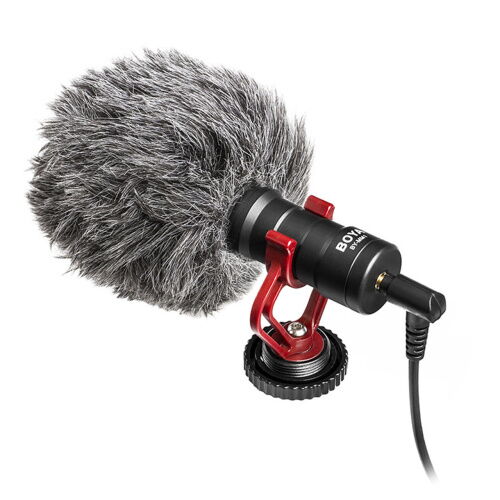 Кардиодный направленный микрофон с держателем BOYA BY-MM1 Черный (4059-11755) фото в интернет магазине WiseSmart.com.ua