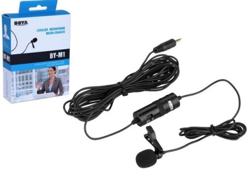 Петличный электретный конденсаторный микрофон Boya BY-M1 3,5мм с переходником, копия фото в интернет магазине WiseSmart.com.ua