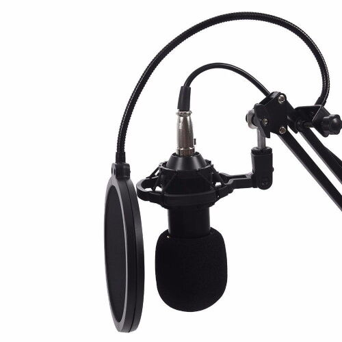 Студийный микрофон Music D.J. M800 со стойкой и ветрозащитой Black (200733) фото в интернет магазине WiseSmart.com.ua