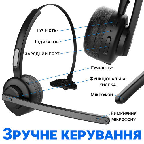 Беспроводные наушники с микрофоном для конференций Digital Lion TH10 Bluetooth 5.2 фото в интернет магазине WiseSmart.com.ua