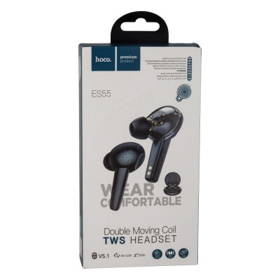 Стерео гарнитура Hoco TWS ES55 Songful Type C Bluetooth V5.1 300 mAh Черный фото в интернет магазине WiseSmart.com.ua