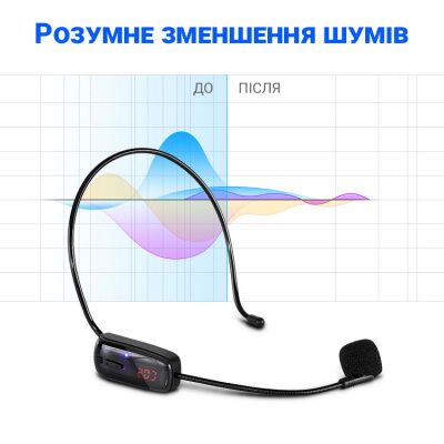 Микрофон беспроводной с наголовным креплением Savetek HX-W002 фото в интернет магазине WiseSmart.com.ua