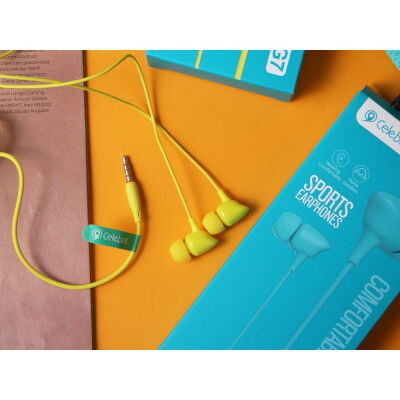 Дротові навушники вакумні з мікрофоном Celebrat 3.5 mm G7 Comfortable wearing 1.2 m Yellow фото в интернет магазине WiseSmart.com.ua
